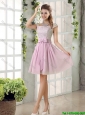 Popular A Line Square Lace Bridesmaid Dresses with Bowknot