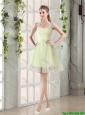 2016 Fall Lovely A Line Straps Ruching Bridesmaid Dresses with Bowknot