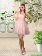 Affordable A Line One Shoulder Appliques Bridesmaid Dresses in Pink