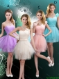 Discount Short One Shoulder Bridesmaid Dresses with Hand Made Flowers