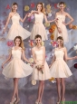 Delicate Champagne Prom Dresses with Hand Made Flowers