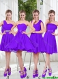2016 Fall A Line Bowknot Prom Dresses in Purple
