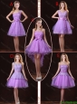 2016 Popular Laced Lilac Prom Dresses with A Line