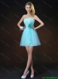 Cheap Lace Short Prom Dresses in Aqua Blue