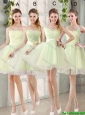 Custom Made Mini Length Prom Dresses in Yellow Green