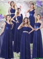 New Style Empire Floor Length Prom Dresses in Navy Blue