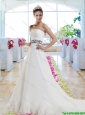 Fabulous Laced and Belt Wedding Gowns with Strapless