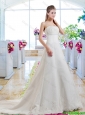 Beautiful A Line Strapless Bridal Dresses with Appliques