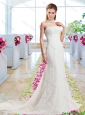 Beautiful Column Laced 2016 Bridal Gowns with Strapless