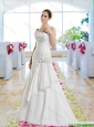 Cheap Hand Made Flowers Bridal Dresses with Appliques
