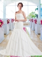 Classical Appliques Mermaid Wedding Gowns with Court Train