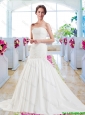Classical Appliques Mermaid Wedding Gowns with Court Train