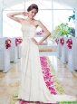 Elegant Strapless Appliques Wedding Dresses with Court Train