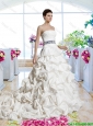 Gorgeous Sashes 2015 Bridal Gowns with Chapel Train