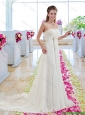 Latest Strapless Bridal Gowns with Hand Made Flowers