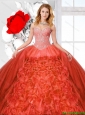 Straps and Ruffles Luxurious Quinceanera Dresses with Beading