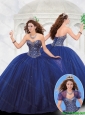 2016 Spring Luxurious Sweetheart Beaded Quinceanera Dresses in Royal Blue