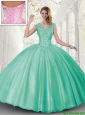 Discount Ball Gown Scoop Sweet 16 Dresses with Cap Sleeves