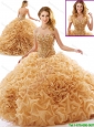 Gorgeous Beading and Ruffles Quinceanera Dresses with Chapel Train for Winter