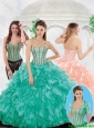 Popular Beading and Ruffles Quinceanera Gowns with Sweetheart