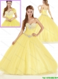 Unique Yellow Sweetheart Quinceanera Dresses with Beading