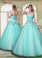 2016 Spring New Style Beading Sweetheart Quinceanera Dresses in Aqua Blue