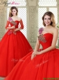 Hot Sale Appliques and Beading Quinceanera Dresses with One Shoulder