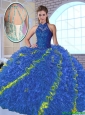 Perfect High Neck Appliques Sweet 16 Dresses in Multi Color