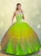 Cheap Multi Color Lace Up Detachable Quinceanera Dresses with Beading