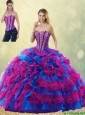 Classical 2016 Multi Color Detachable Quinceanera Gowns with Beading