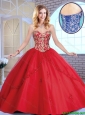 Exclusive Red Sweetheart Quinceanera Dresses with Beading and Appliques