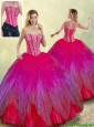 Fashionable Beading Sweetheart Multi Color Quinceanera Dresses