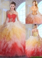 Luxurious Appliques and Ruffles Quinceanera Dresses in Multi Color