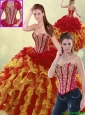 Luxurious Beading and Ruffles Detachable Quinceanera Dresses in Multi Color