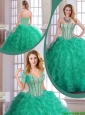 Perfect Turquoise Quinceanera Dresses with Beading and Ruffles