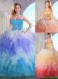 Spring Latest Winter Appliques and Ruffles Quinceanera Dresses in Multi Color