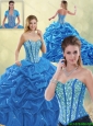 Luxurious Beading Blue Quinceanera Gowns with Sweetheart