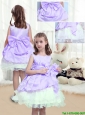 2015 Fall Lovely A Line Scoop Mini Length Flower Girl Dresses with Bowknot