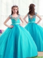 Perfect Zipper Up  Little Girl Pageant Dresses with Beading for 2016
