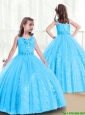 2015 Fall Luxurious Straps New Style Little Girl Pageant Dresses with Side Zipper