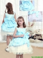 2016 Elegant A Line Scoop Sashes  New Style Little Girl Pageant Dresses with Bowknot