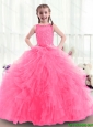 2016 Latest Bateau New Style Little Girl Pageant Dresses  with Ruffles and Beading