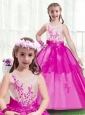 2016 Latest Scoop Appliques New Style Little Girl Pageant Dresses in Multi Color