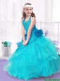 2016 Modest Halter Top New Style Little Girl Pageant Dresses with Ball Gown