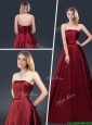 2015 Winter Gorgeous A Line Strapless Prom Dresses with Brush Train
