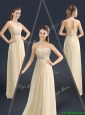 Latest Sweetheart Beading Modest Prom Dresses in Champagne