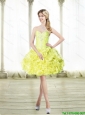 Discount Mini Length Prom Dresses with Beading and Rolling Flowers 140.62