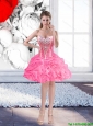 Luxurious Sweetheart Rose Pink Prom Dresses with Beading