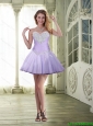 Mini Length Sweetheart Beaded Prom Dresses in Lavender for 2015