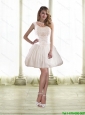 Simple Princess Prom Dresses with Beading in White for 2015